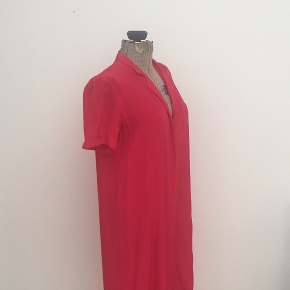 Bright pink 100% silk shirt dress - Picture 5 of 9